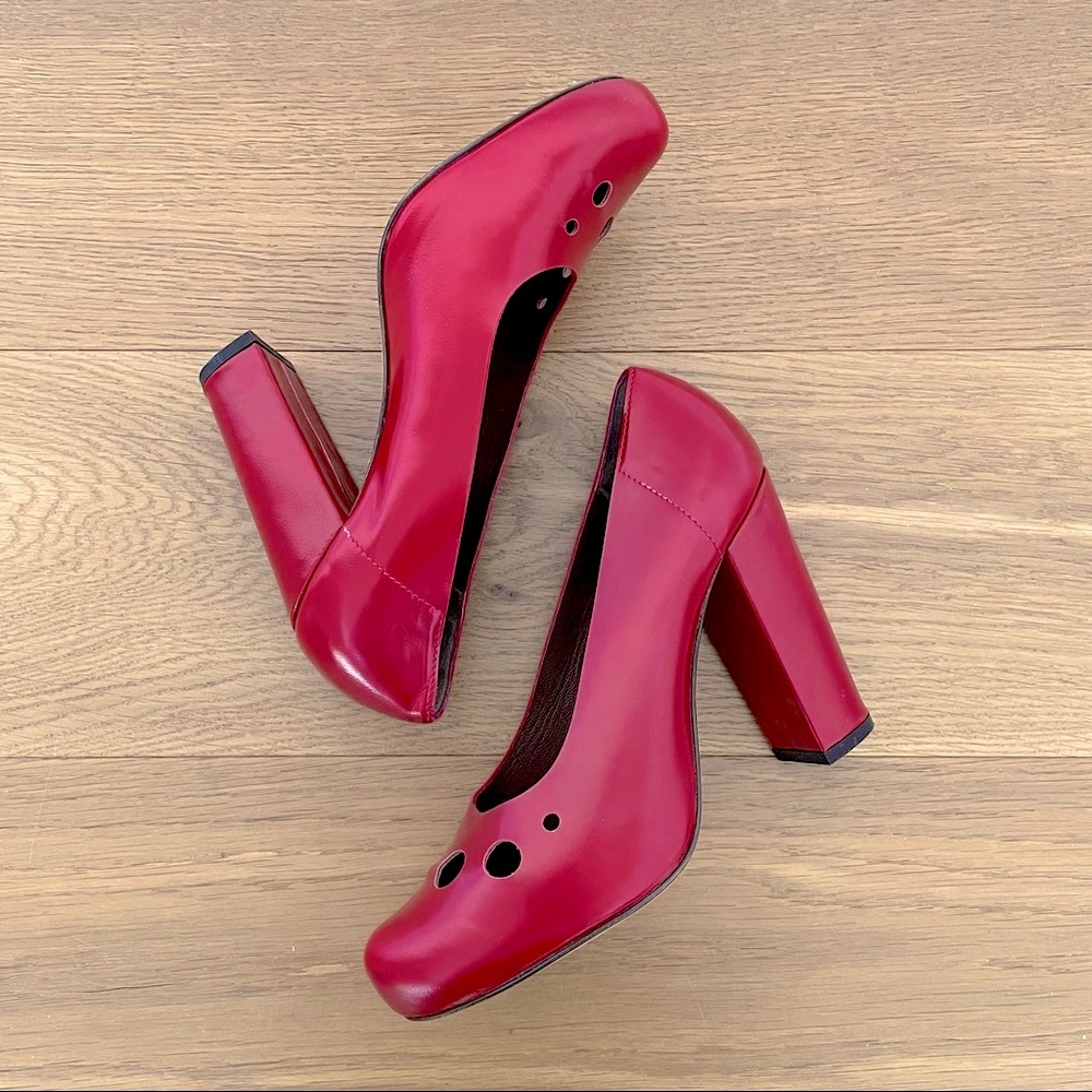 MARNI Red Fuoco Scarpa Goat Leather Pump IT38